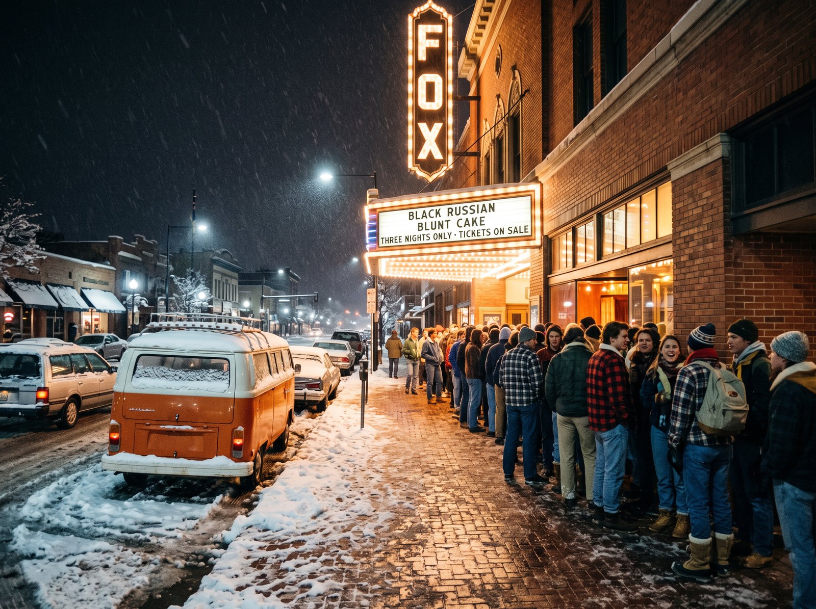 The Fox Theatre marquee at night
